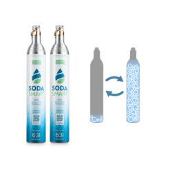 Tausch-Box zwei CO2 Zylinder für SodaStream mit Universalventil im Austausch gegen Leerzylinder